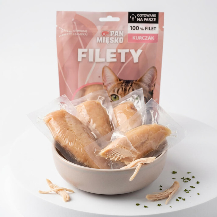 Pan Mięsko Przysmak dla kota Filety Kurczak 100g