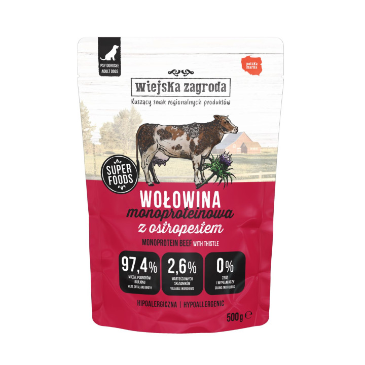 Karma mokra dla psa Wiejska Zagroda Monoproteinowa Wołowina (dorosły)